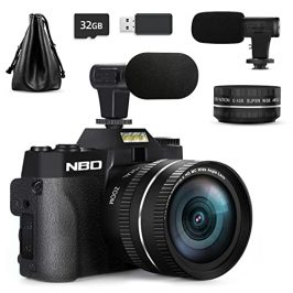 NBD Cámara Digital 4K 48MP, compacta, 3.0 Pulgadas Pantalla Ultra Clara Youtube Vlogging con Lente Gran Angular y videocámara con Zoom Digital 16x