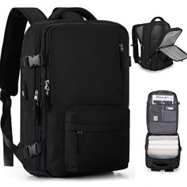 SEAFEW Mochila Viaje Cabina Avion 40x20x25 para Ryanair Mochilas para Mujer Bolsa de Cabina Equipaje de Mano Cabina Avion Mochila de Senderismo Mochila Impermeable Cabina Mochila,A1-negro