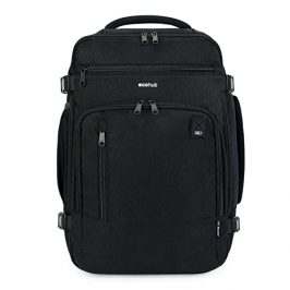 ECOHUB Ryanair Mochila Viaje Cabina Avion 40x20x25 Maletas de Viaje Cabina Bolsa de Viaje Bolso del Ordenador Portátil Maleta de Mano Under Seat Eco Pet Mochila para Equipaje de Mano 20L（Negro）