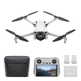 Pack DJI Mini 3 Vuela Más (DJI RC) – Dron Mini con cámara ligero y plegable con vídeo 4K HDR, 38 min de tiempo de vuelo, Grabación vertical y funciones inteligentes, Color Gris