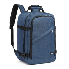 Kono Mochila 40x20x25 Bajo Asiento Ryanair Cabina de Vuelo Bolsa de Viaje Equipaje de Mano Bandolera 20L (Azul Marino)