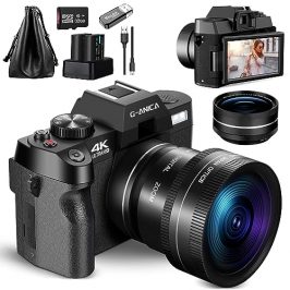 G-Anica 4K Cámara Digital para Fotografía, Cámara de Vídeo 48MP, WiFi y Control de Aplicaciones Cámara Vlogging para YouTube, Cámara compacta con lentes gran angular y Macro