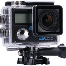 NK Tunnel Cámara Deportiva subacuática 4K Ultra HD, 16MP, WiFi - HDMI, Carcasa Impermeable, 170º Gran Angular, Sensor Ultra-Avanzado Toshiba, 900mAh (Doble Pantalla) - 15 Accesorios Múltiples