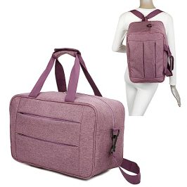 RAYKONG Bolsa de Cabina Convertible en Mochila 40x20x25cm Ryanair 10kg Equipaje de Mano Bolso Mochila de Cabina Vueling(Cab2-Conver-Morado)
