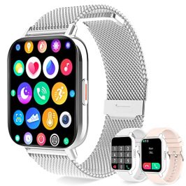 Reloj Inteligente Mujer 1.7" Smartwatch Mujer con Llamadas, Smart Watch con Pulsómetro Monitor de Sueño, Pulsera de Actividad Impermeable IP67 con Podómetro Reloj Deportivo para iOS Android 3 Correas