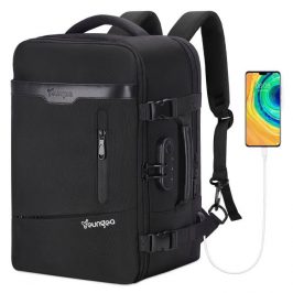 YOUNGOA Mochila Viaje Cabina Avion 40x20x25 para Ryanair Bolsas de Viaje con compartimento para portatil 20L YG063 Negro