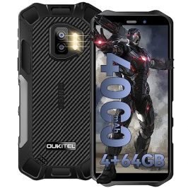 OUKITEL WP12 Pro Android 11 Móvil Resistente, Octa Core 4GB+64GB Ampliable 256GB Telefono Irrompible, Batería 4000mAh, Pantalla HD+ 5.5", Cámara 13MP+5MP Smartphone, IP68,Dual 4G SIM,Face ID/NFC Negro