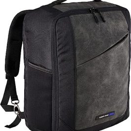 Cabin Max Manhattan,Mochila (40x30x20 cm, 24 L, tela reciclada, aprobada por vuelo, compatible con Wizz Air, bolsa de viaje para debajo del asiento, Black