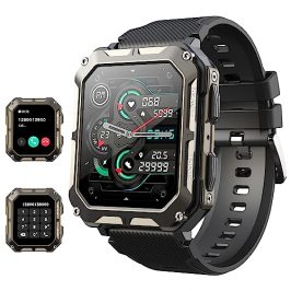 Smartwatch, Reloj Inteligente Hombre con Llamadas y Asistente Voz, Pantalla Grande1,83 Pulgada, Oxímetro(SpO2)Pulsómetro Caloría Podómetro Sueño, 123 Modo Deportivo, IP68 Impermeable, para Android iOS