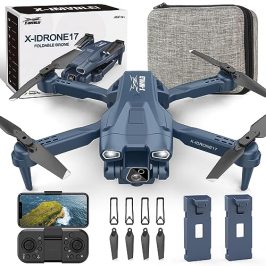 Dron con Cámara 1080P HD, 135° Adjustable Eléctricamente Mini Drone para Principiantes, Drones con Cámara RC FPV WIFI Cuadricóptero, Altitud Hold, 3D Flips, 2 Baterías y Bolsa Portátil