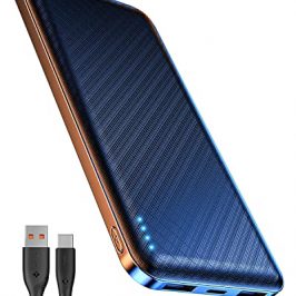 Power Bank 10000mAh, FAHEFANA Bateria Externa Ultra Delgado, Bateria Portatil, 3A USB-C Salida y Entrada, Cargador Portatil Compatible con iPhone 14 13 Samsung Airpods Huawei iPad Xiaomi Oneplus