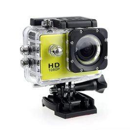ZHUTA Cámara de acción 1080P HD 2.0 Pulgadas, cámara subacuática, cámara Deportiva Impermeable de 3 MP con Kits de Accesorios, para natación, Buceo, Bicicleta, Motocicleta, etc. (Amarillo)
