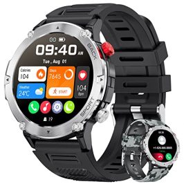 LIGE Reloj Inteligente Hombres con Llamadas Bluetooth, 1.32'' HD Militar Smartwatch con Monitor de Sueño/Frecuencia Cardíaca, IP67 Impermeable Pulsera Actividad Deportivos Reloj para Android iOS