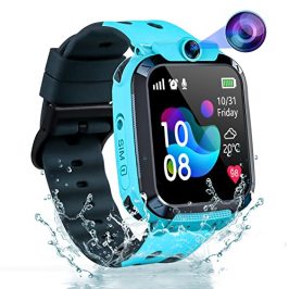 ELEJAFE Reloj Inteligente Niño, Reloj GPS Niños Smartwatch Niños con Llamadas Teléfono Impermeable SOS Móvil Pantalla Táctil Juego de Voz Chat Despertador Clase Modo, Reloj Niños Estudiante Regalo
