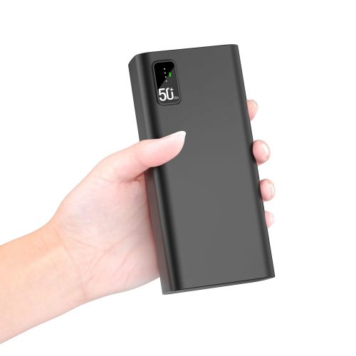 Batería Externa 50000+QC 3.0 22.5w y PD20W USB C Carga rápida Portátil Cargador, 5 Output y 2 Input Power Bank Adecuado para Teléfonos móviles, Auriculares Samsung, etc. (Negro) - Imagen 4