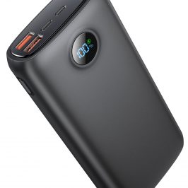 SNOMH Power Bank 27000mAh Batería Externa, 22.5W Bateria Portatil Carga Rápida USB C con PD 20W Cargador Portátil con Pantalla LCD y 3 Outputs para Smartphones, Tablets y más