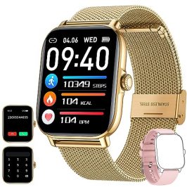 Smartwatch Mujer Reloj Inteligente con Llamadas: 1.85" Smart Watch Pulsometro Presion Arterial Podómetro Sueño Pulsera Actividad IP68 Impermeable Reloj Deportivo Digital Mujer para iPhone Android