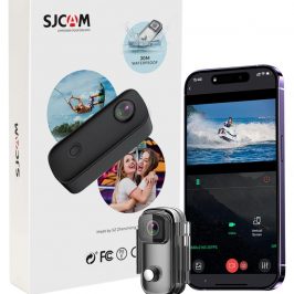 SJCAM C100+ - Cámara de Bolsillo de acción pequeña portátil, 4K30fps WiFi, Control de aplicación, Sumergible a 98 pies, magnética, cámara de Casco con Kit de Montaje, Tarjeta SD 32G (Negro)