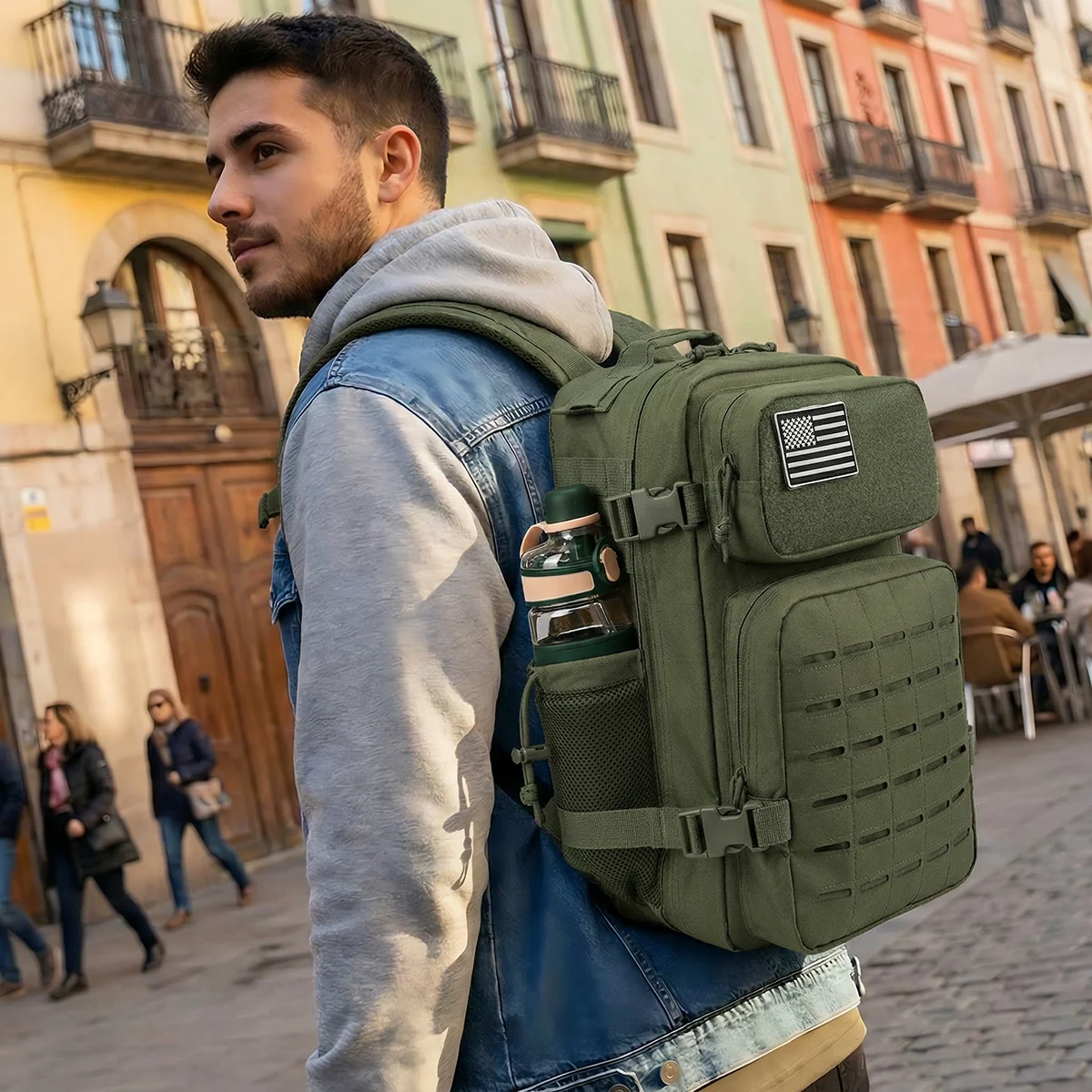 Tactical Backpack Unisex One Day Hiking Outdoor Sturdy Multifunctional Commuter Backpack Suitable For Daily Travel Campus Commute Work Camping Short Trips Wear Resistant Spacious Sleek Versatile Everyday Backpack Laptop Bag - Imagen 8