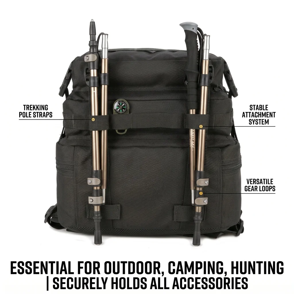 Tactical Backpack 45L Large Capacity Unisex 3 Day Trekking Survival Daypack Sturdy Multi Function Rucksack For Daily Commute College Work Camping Travel Spacious Sleek Everyday Use - Imagen 5