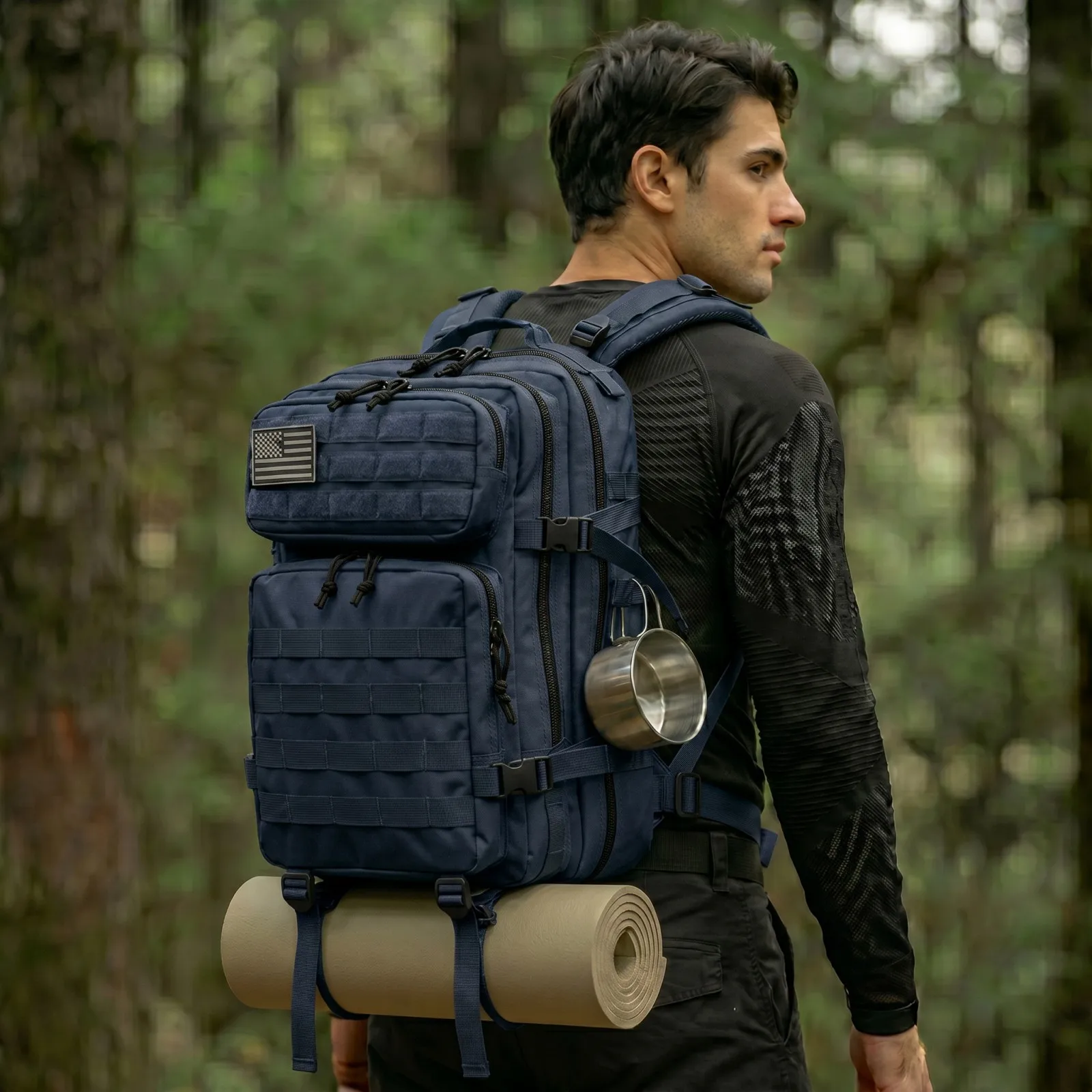 Tactical Backpack 45L Large Capacity Unisex 3 Day Trekking Survival Daypack Sturdy Multi Function Rucksack For Daily Commute College Work Camping Travel Spacious Sleek Everyday Use - Imagen 21