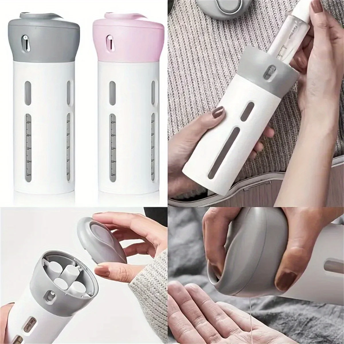 Travel Dispenser, 4 in 1 Lotion Shampoo Gel Travel Dispenser Shower Bottles Refillable Travel Bottles - Imagen 2