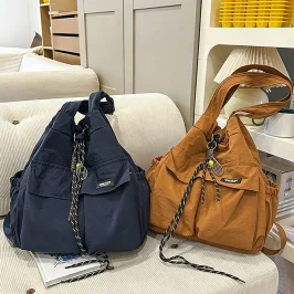 Women 2‑Way Travel Backpack Lightweight Korean Style Casual Shoulder Bag Multifunctional Drawstring Rucksack for College Student